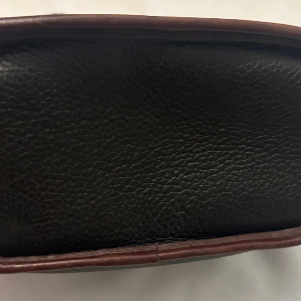 VTG Brighton Black & Brown silver Bucket Bag Crocodile print pebbled leather 90s - Picture 5 of 15